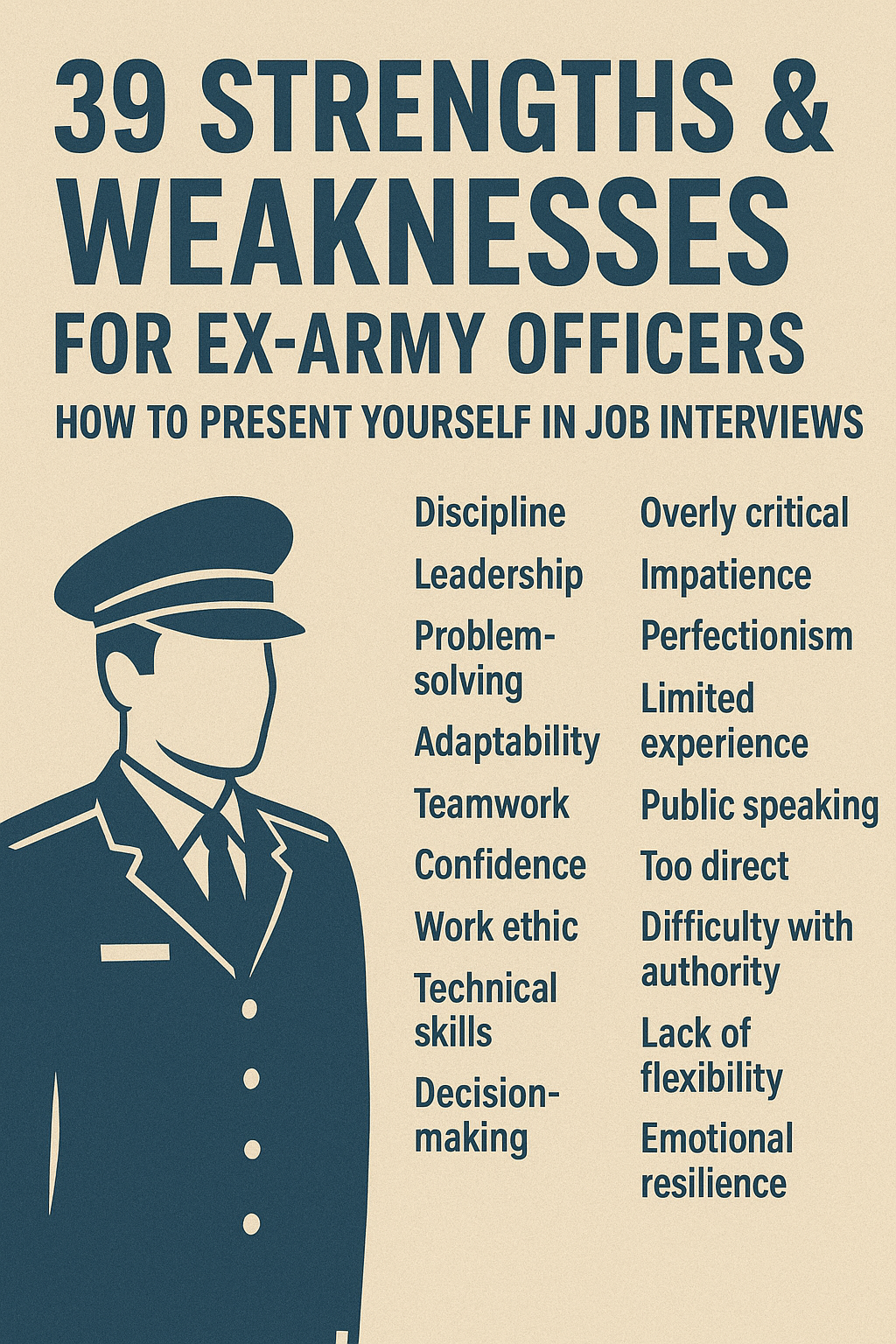 39 Strengths & Weaknesses for Ex-Army Officers: How to Present Yourself in Job Interviews”